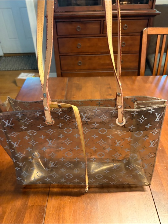 Louis Vuitton Handbags - Louis Vuitton Transparent Monogram Tote with Tan Leather Straps